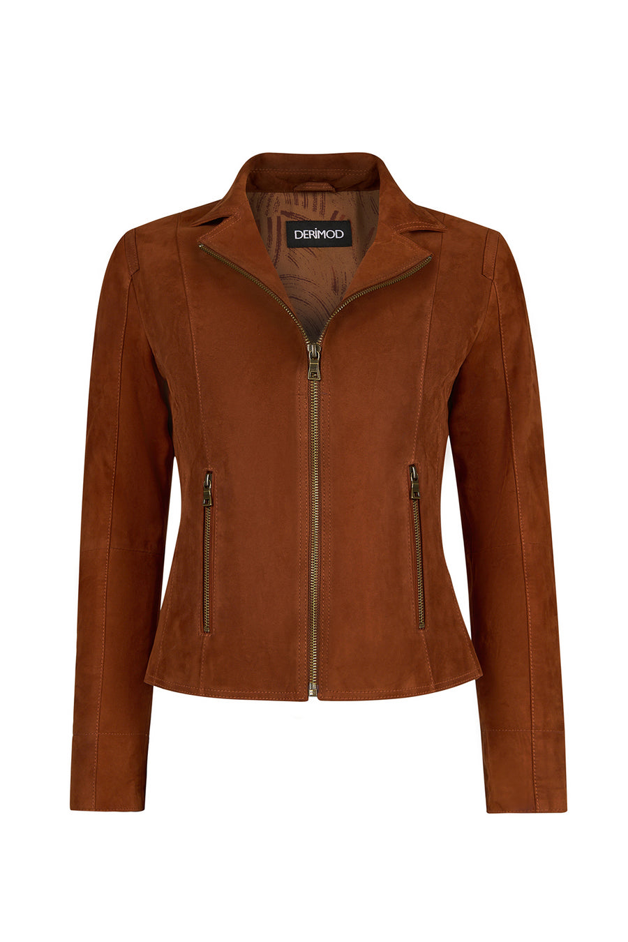 Lara Woman Tan Short Suede Jacket 26WGE588110 | Derimod