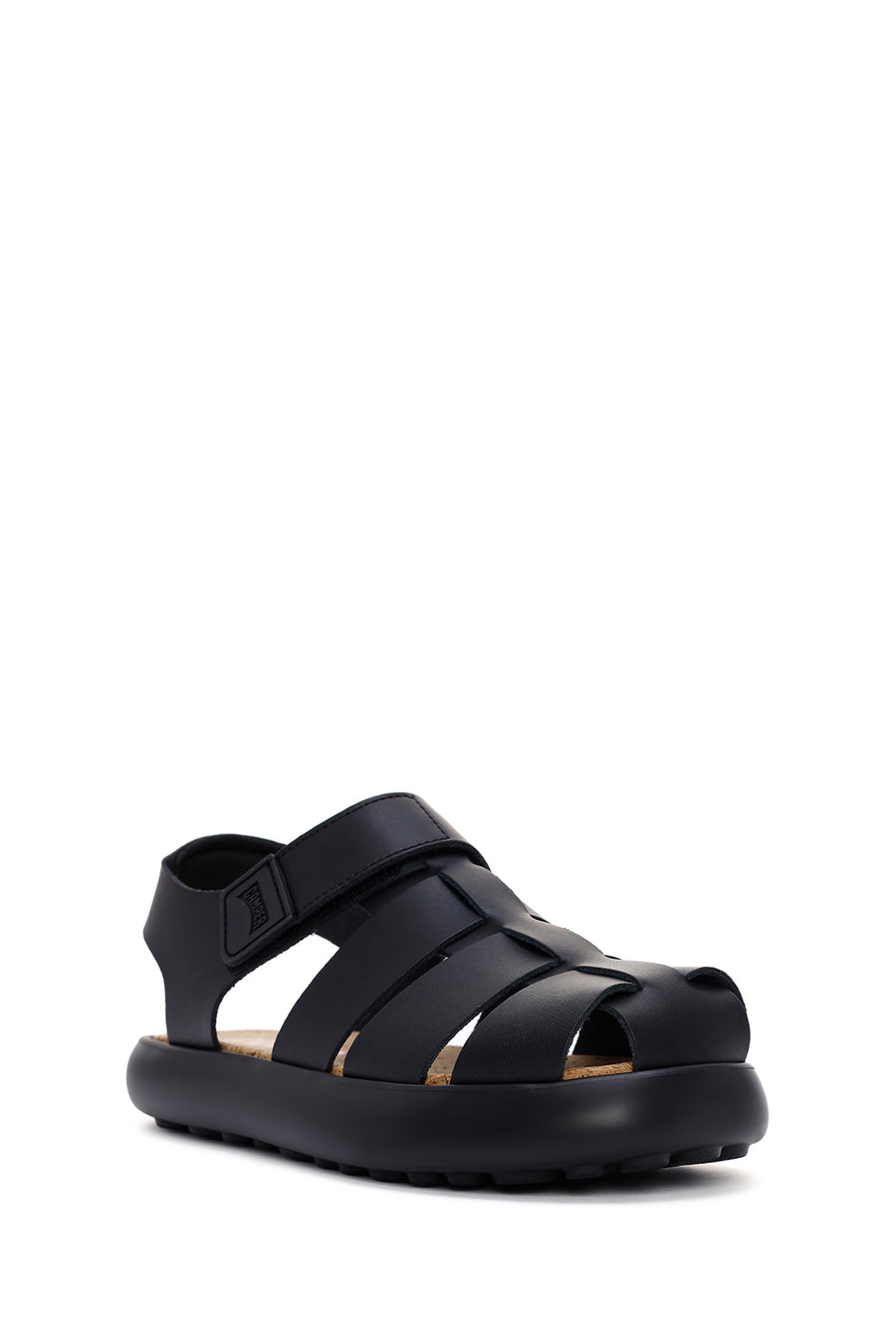 Camper Men's Black Pelotas Flota Leather Sandals