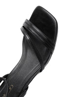 Women's Black Ankle Buckle Thin Low Heel Sandals | Derimod