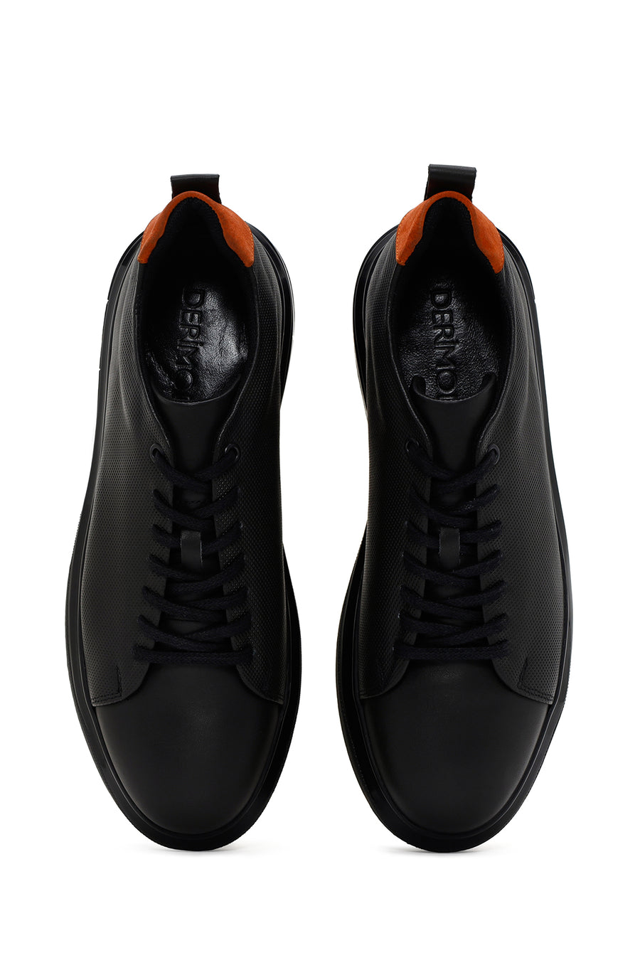 Erkek Haki Bağcıklı Deri Sneaker