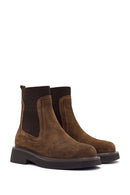 Women's Tan Suede Leather Chelsea Boots | Derimod