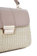 Woman Cream Long Strap Straw Underarm Bag | Derimod
