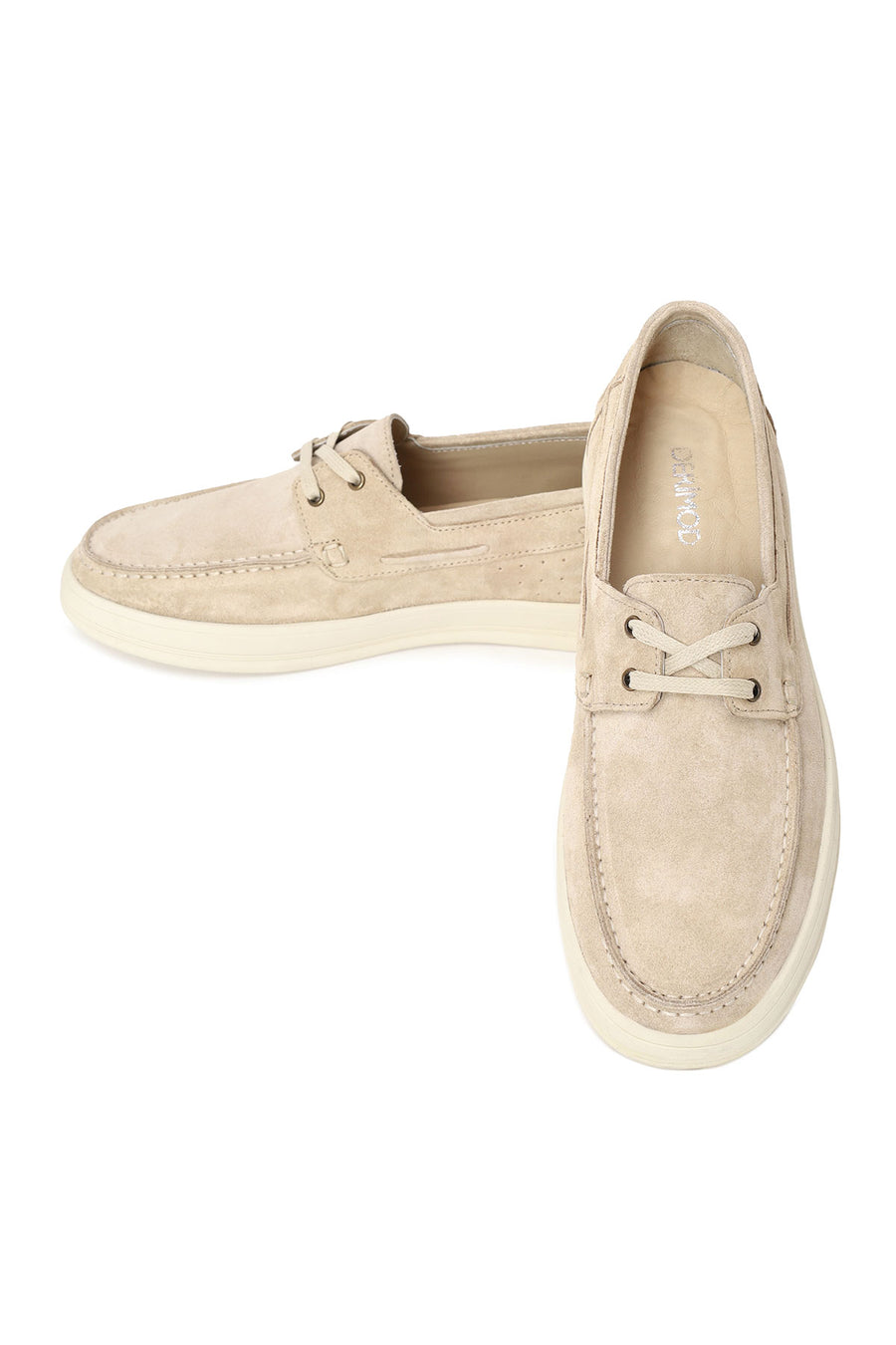 Men's Beige Lace-up Suede Leather Casual Shoes