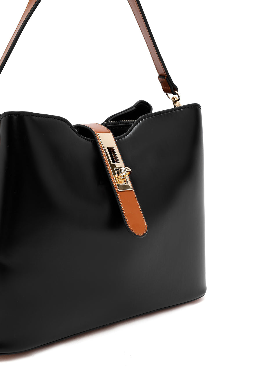 Women's Black Long Strap Classic Handbag