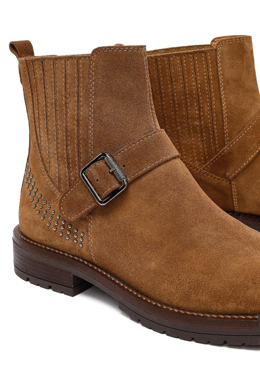 Woman Mink Suede Leather Chelsea Boots