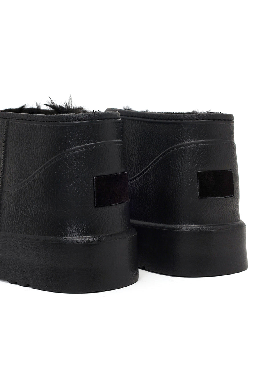 Women's Black Furry Teddy Boots
