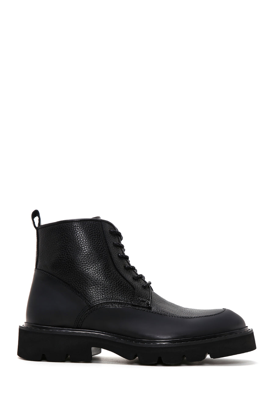 Men's Black Leather Zippered Boots