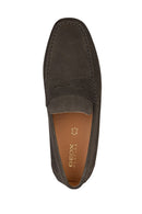 Geox Men's Brown Kosmopolis + Grip Suede Leather Casual Loafer | Derimod