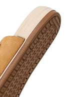 Woman Camel Strappy Nubuck Leather Slipper | Derimod