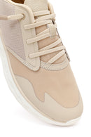 Derimod Zero Women's Beige Laced Thick Soled Fabric Sneakers | Derimod