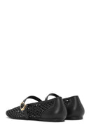 Women's Black Buckled Jelly Ballerinas | Derimod