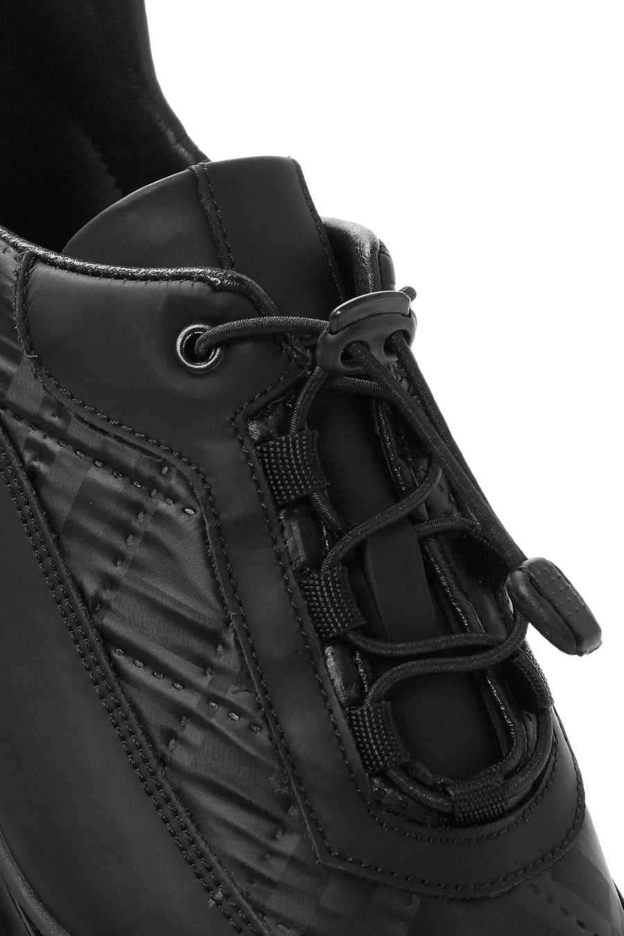 Erkek Siyah bağcıklı Deri Sneaker