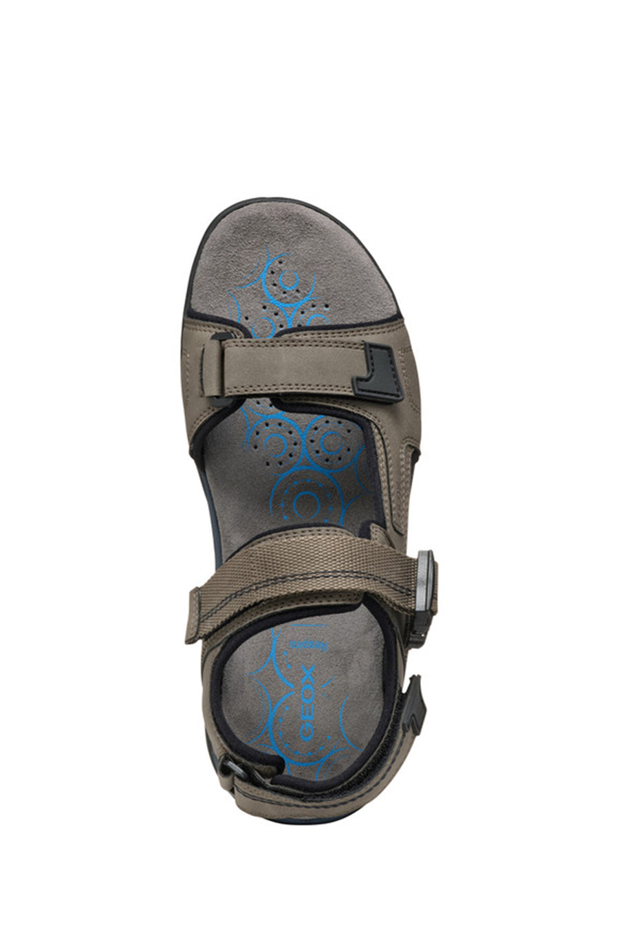 Geox Men's Gray U Spherica Ec5 B- Nbk Synt.Le Double Strap Fabric Sandals
