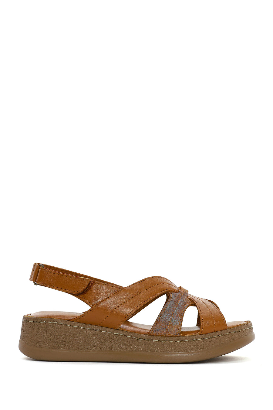 
Women's Tan Thick Sole Leather Comfort Sandal
 25SFD321314 | Derimod