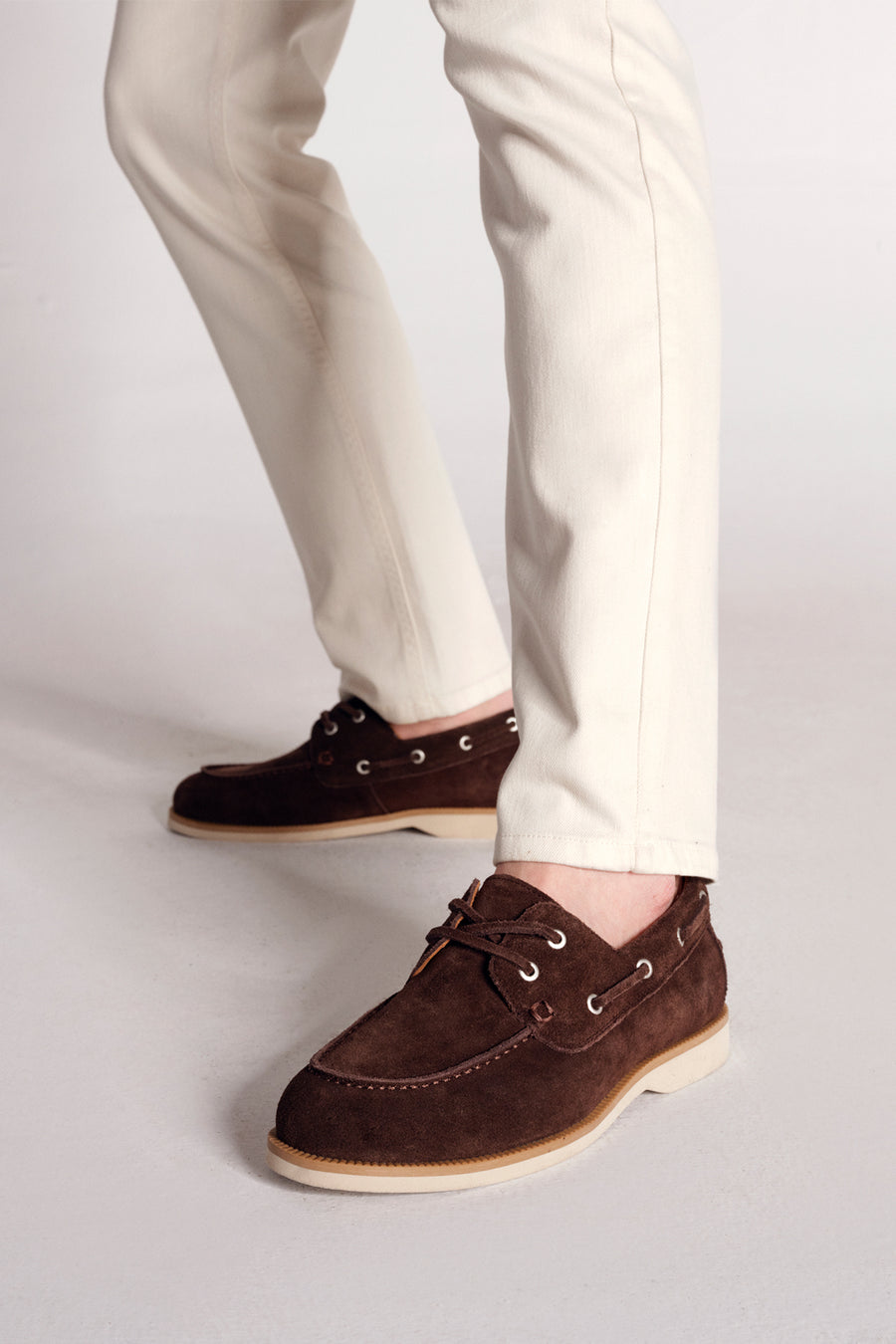 Male Brown Lace-up Suede Casual Shoes
