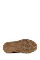 Woman Beige Lace-Up Thick-Soled Suede Leather Sneakers | Derimod