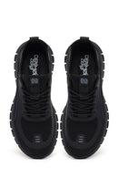 Derimod Zero Men's Black Lace Up Fabric Sneaker | Derimod