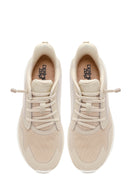 Derimod Zero Women's Beige Laced Thick Soled Fabric Sneakers | Derimod