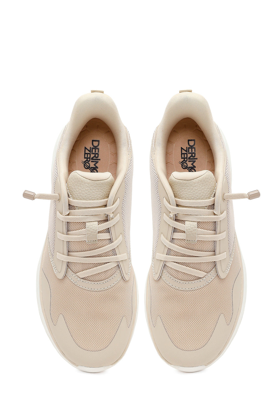 Derimod Zero Women's Beige Laced Thick Soled Fabric Sneakers