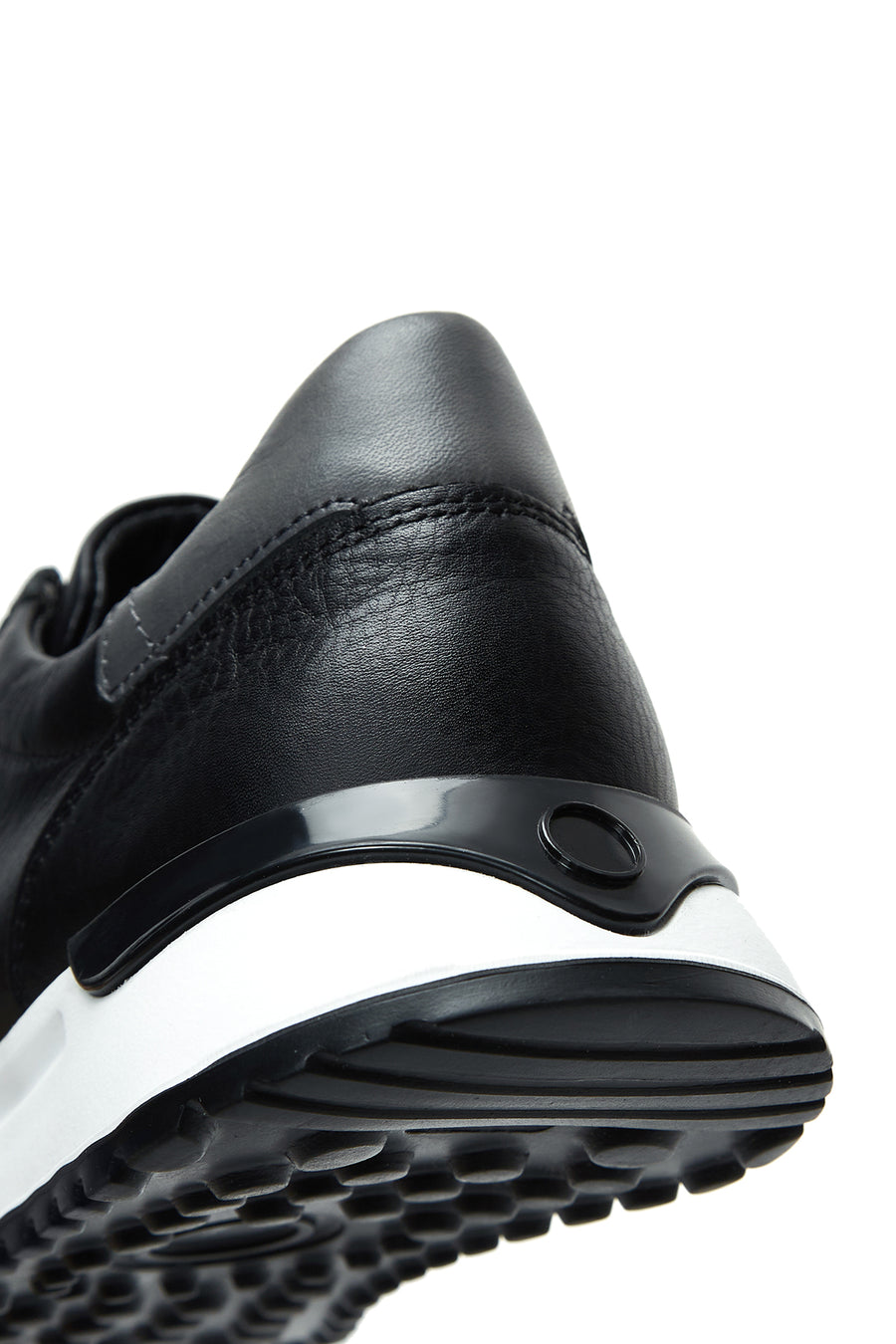 Erkek Siyah Bağcıklı Deri Casual Sneaker