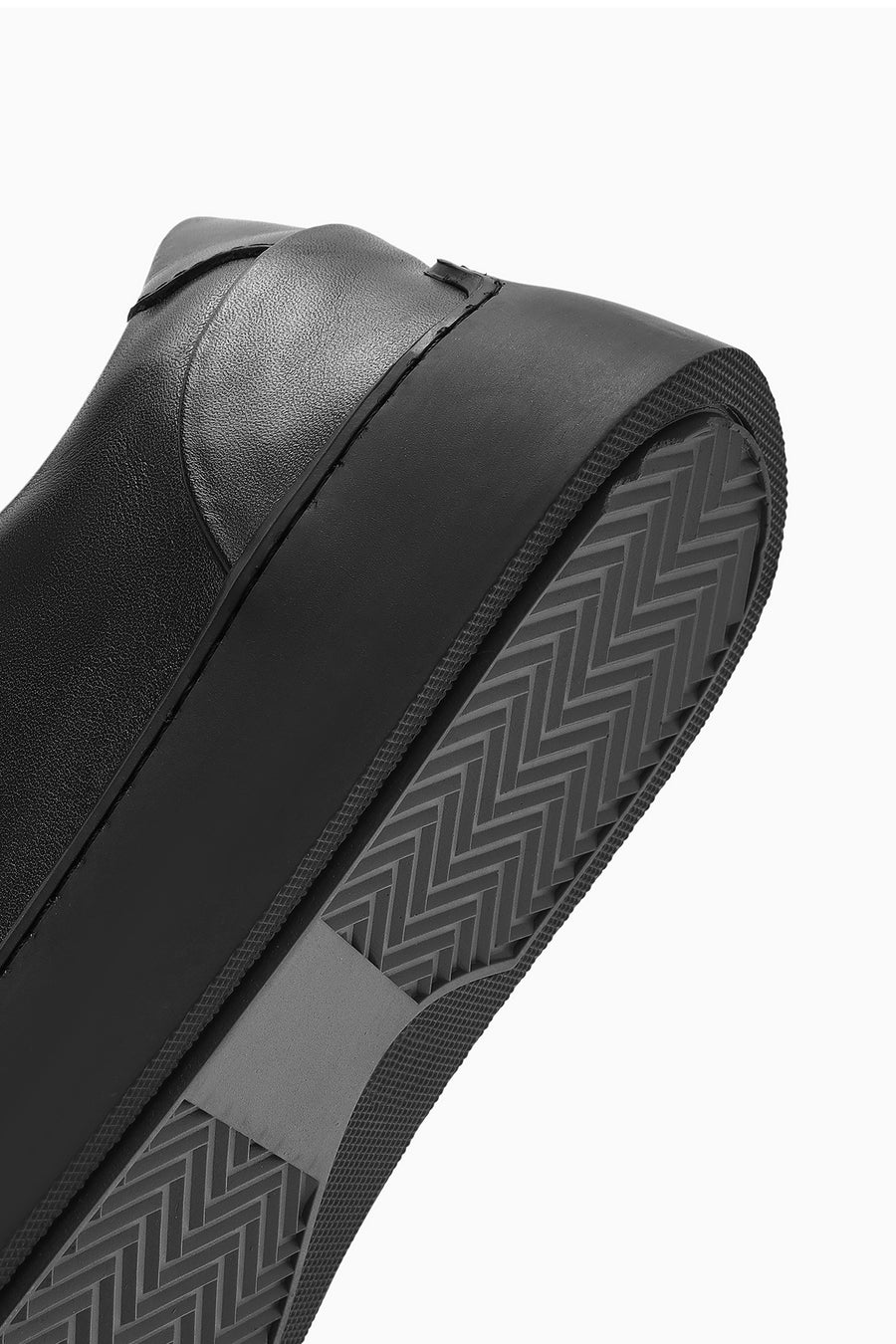 Erkek Siyah Bağcıklı Deri Sneaker