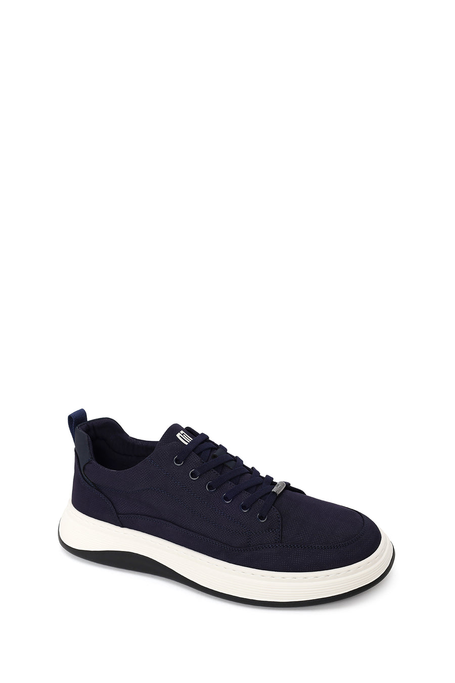 Male Navy Lace-up Fabric Sneaker