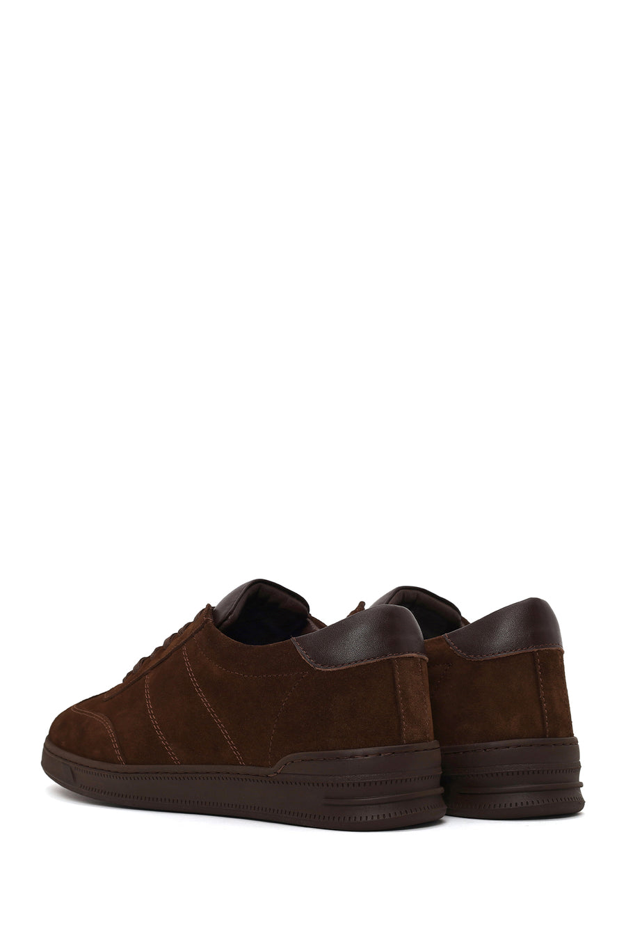Erkek Kahverengi Bağcıklı Süet Deri Sneaker