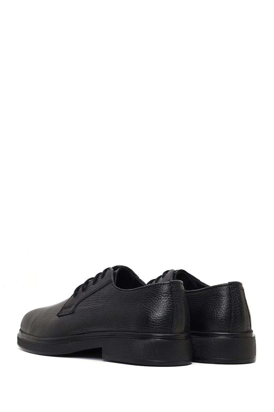 Men's Black Lace-Up Leather Casual Shoes