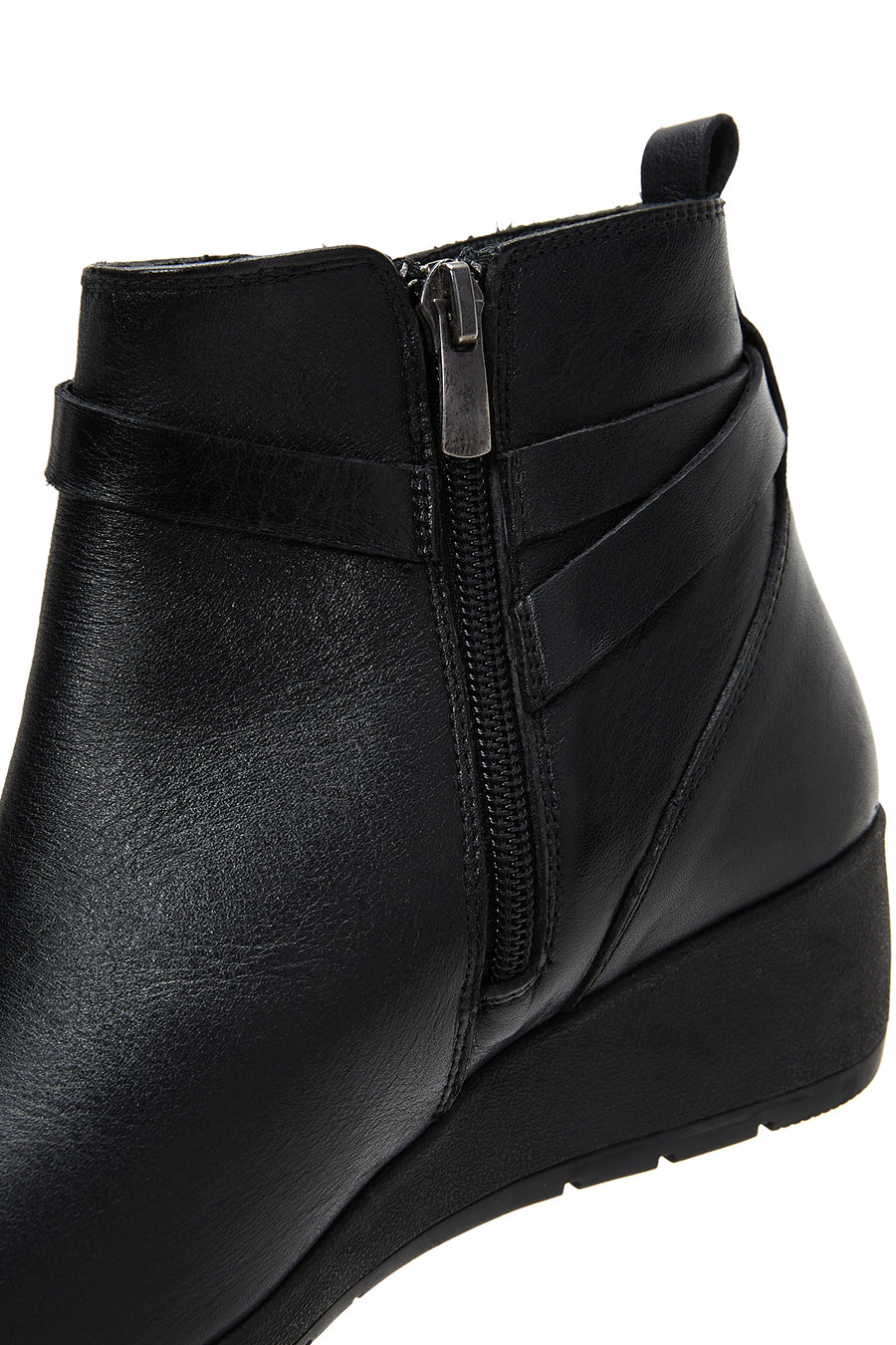 Women's Leather Wedge Heel Boots