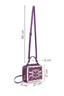 Woman Purple Long-Strap Printed Shoulder Bag | Derimod