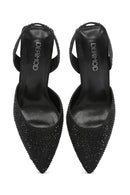Women's Black Stone Open-Back Heeled Shoes | Derimod