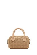 Women's Brown Long Strap Printed Mini Crossbody Bag | Derimod