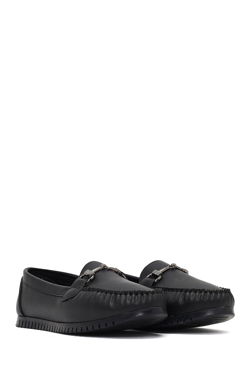 Kadın Siyah Tokalı Loafer
