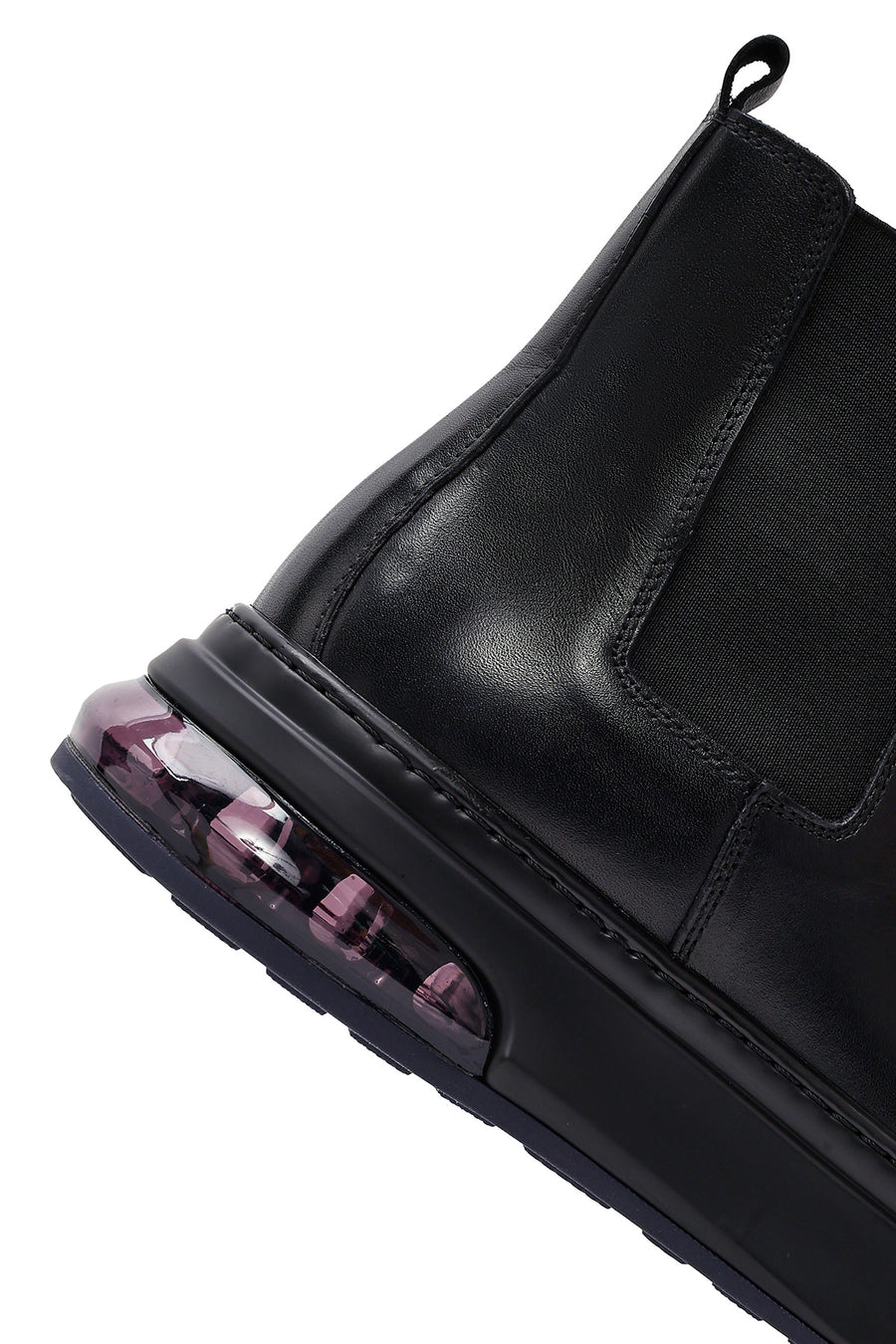 Men's Black Thick Sole Leather Chelsea Boots