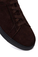 Erkek Kahverengi Bağcıklı Süet Deri Sneaker | Derimod