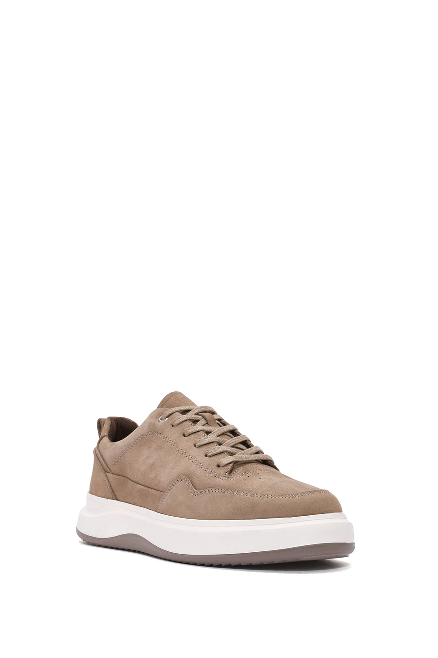 Men's Mink Lace-Up Nubuck Leather Sneaker
