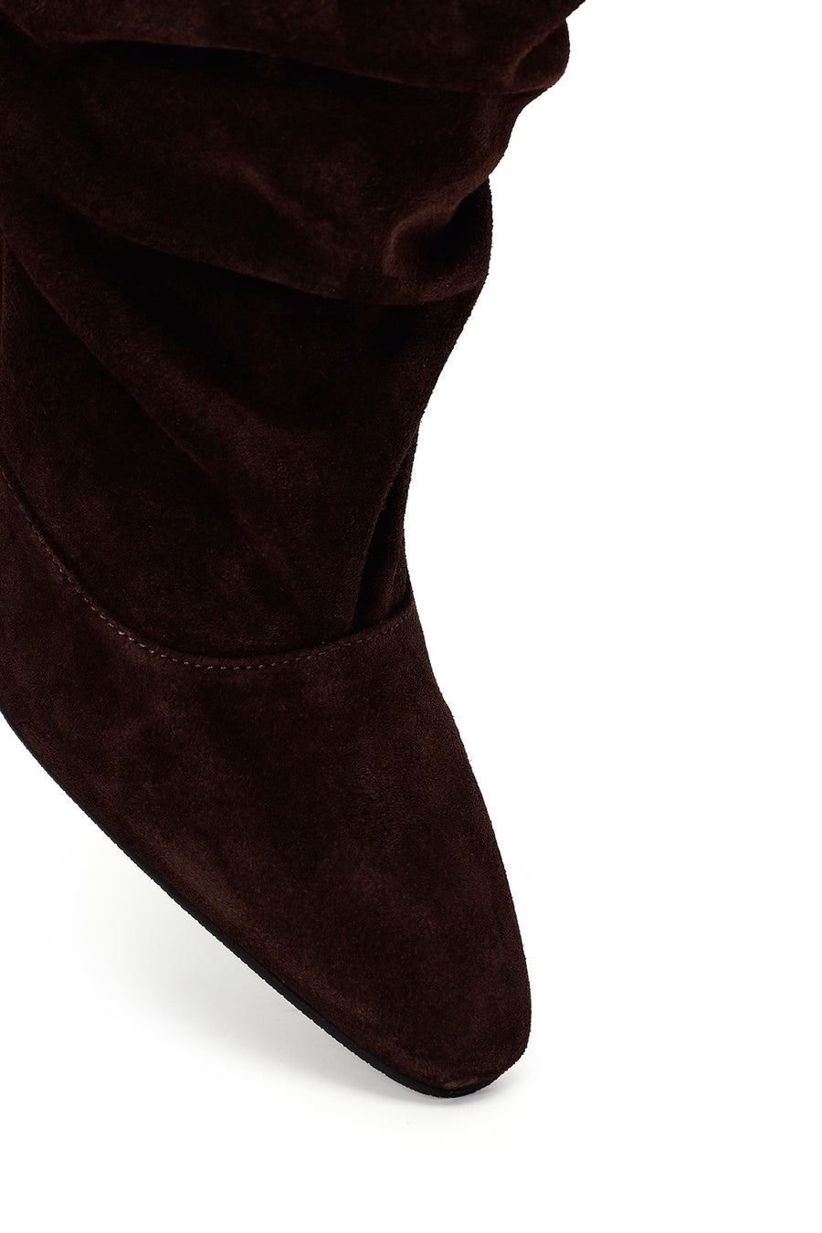 Woman Brown Thin-Heeled Suede Boots