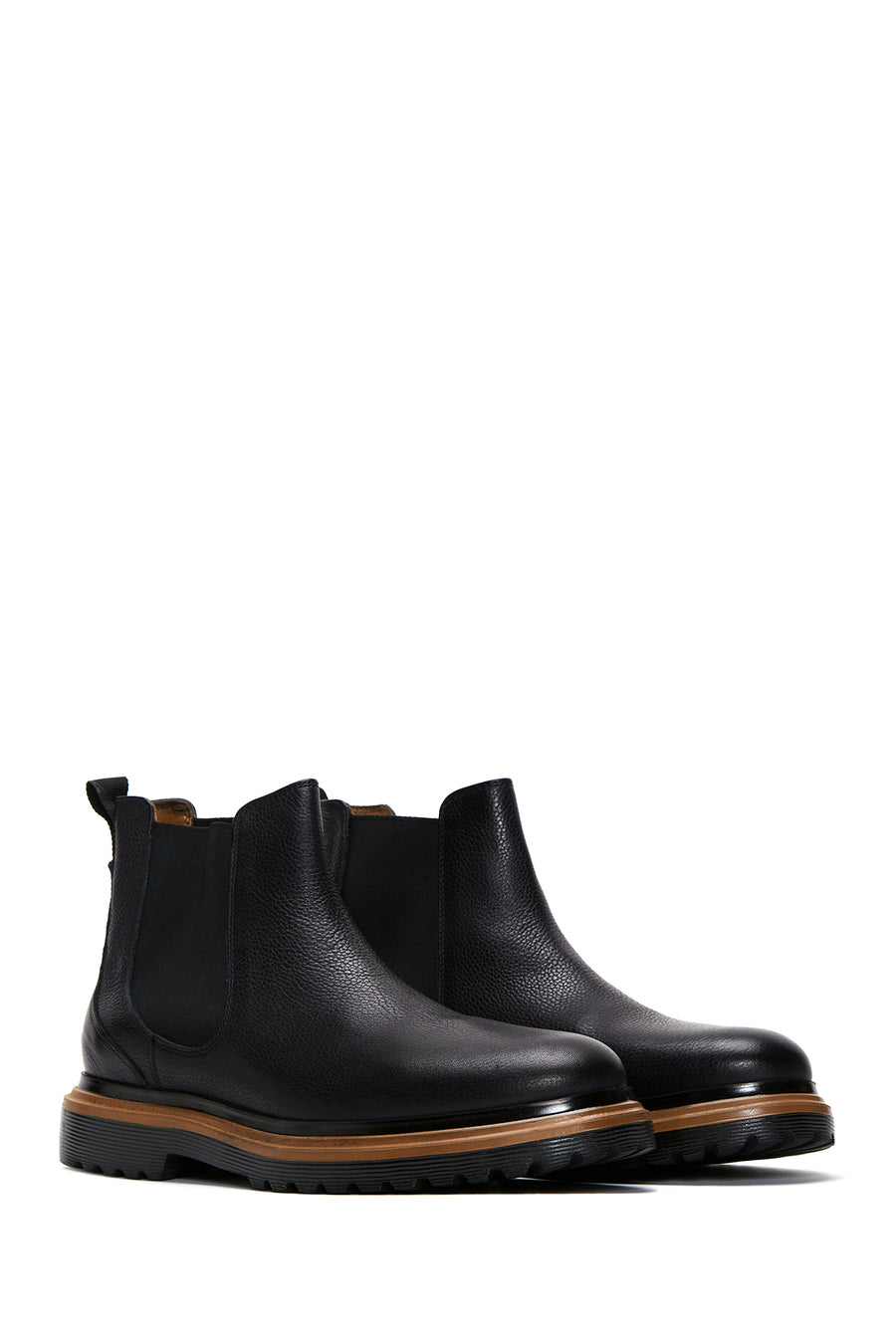 Men's Black Leather Casual Chelsea Boots
