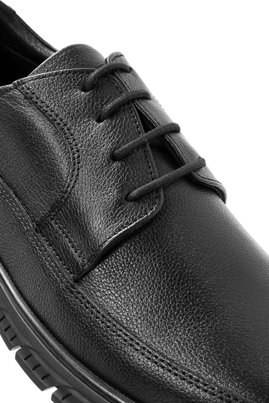 Men's Black Lace-up Leather Casual Shoes