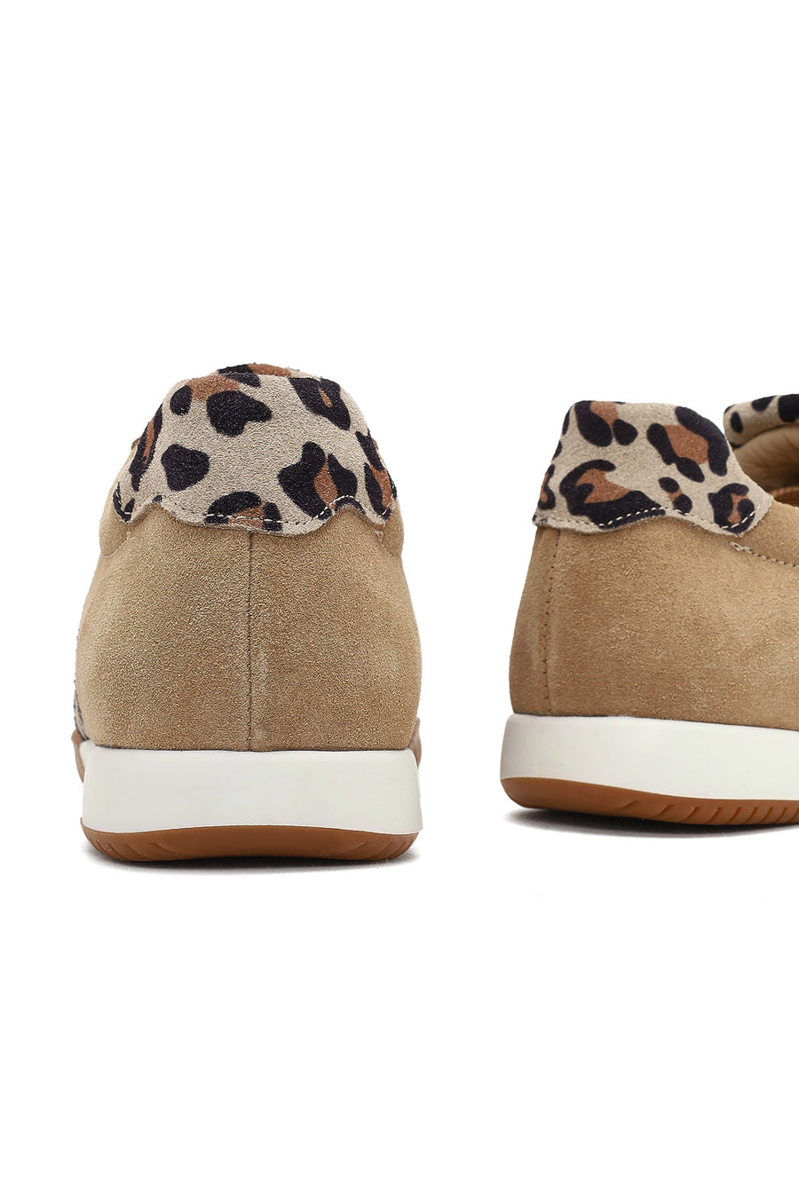 Kadın Bej Bağcıklı Süet Deri Sneaker