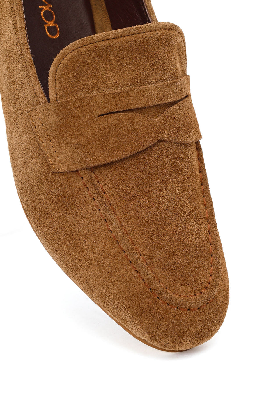 Kadın Taba Süet Deri Maskülen Loafer
