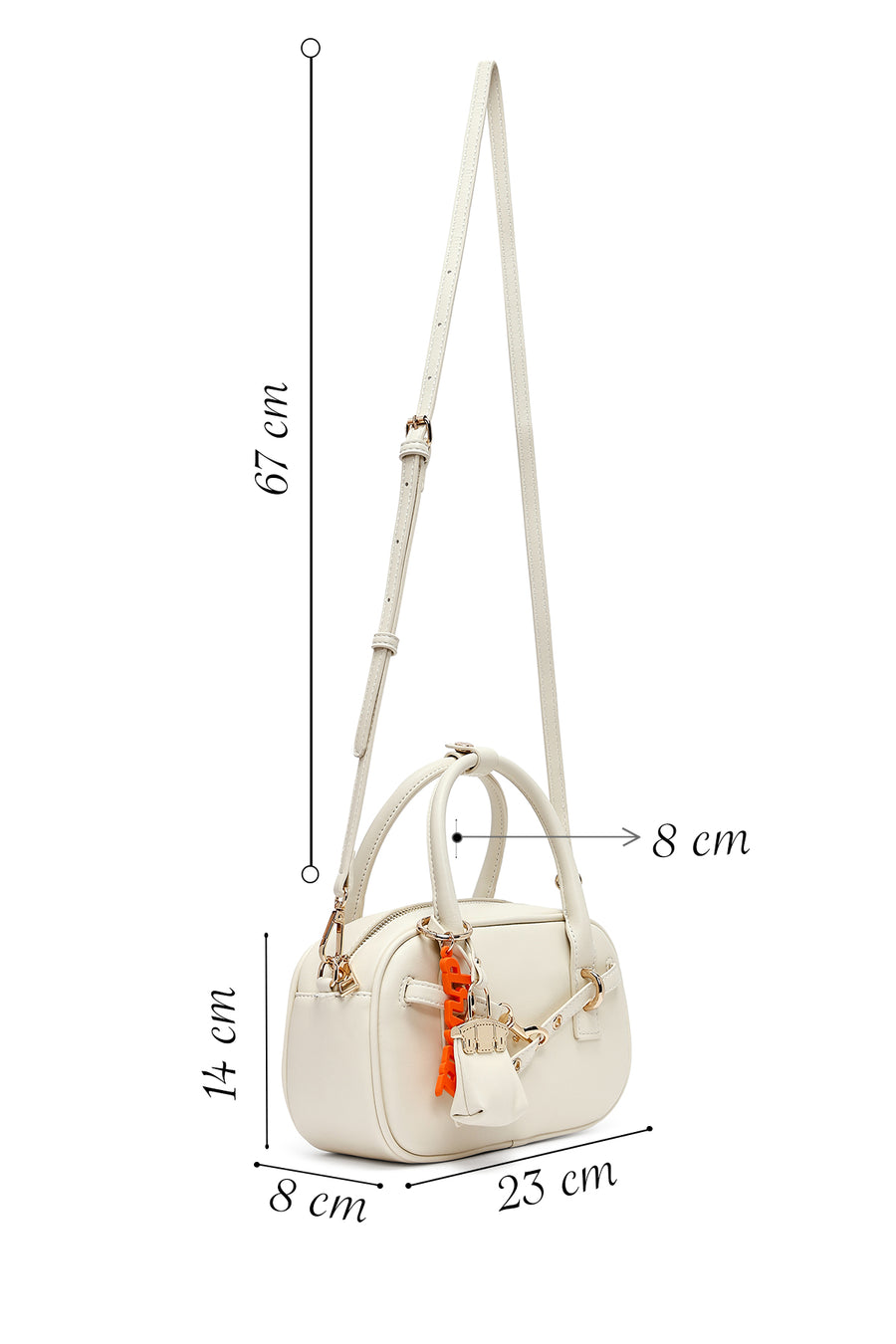 Women's Cream Long Strap Accessory Mini Handbag