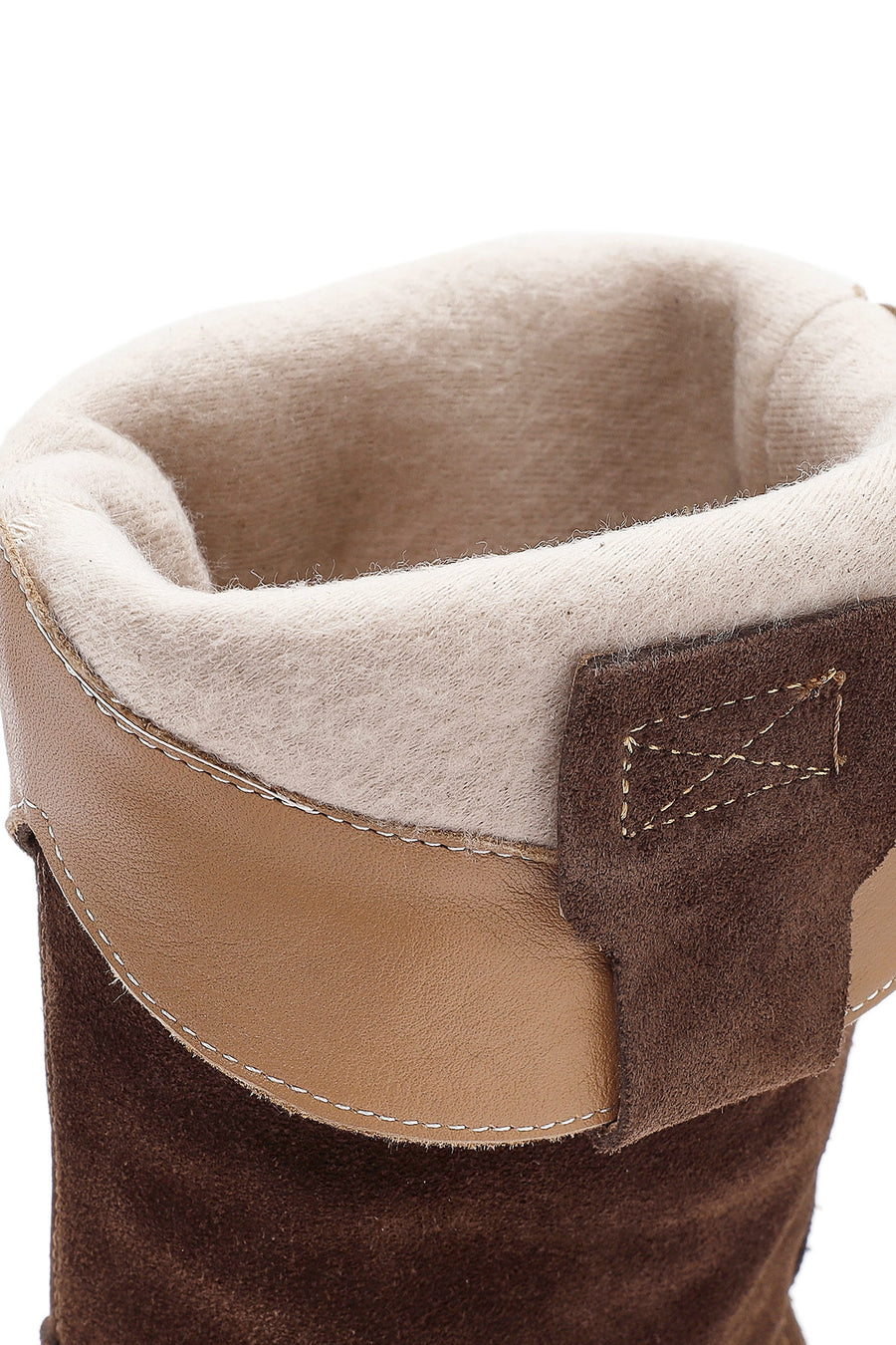 Women's Brown Chunky Heel Suede Leather Cowboy Boots
