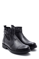 Men's Leather Zippered Boots | Derimod
