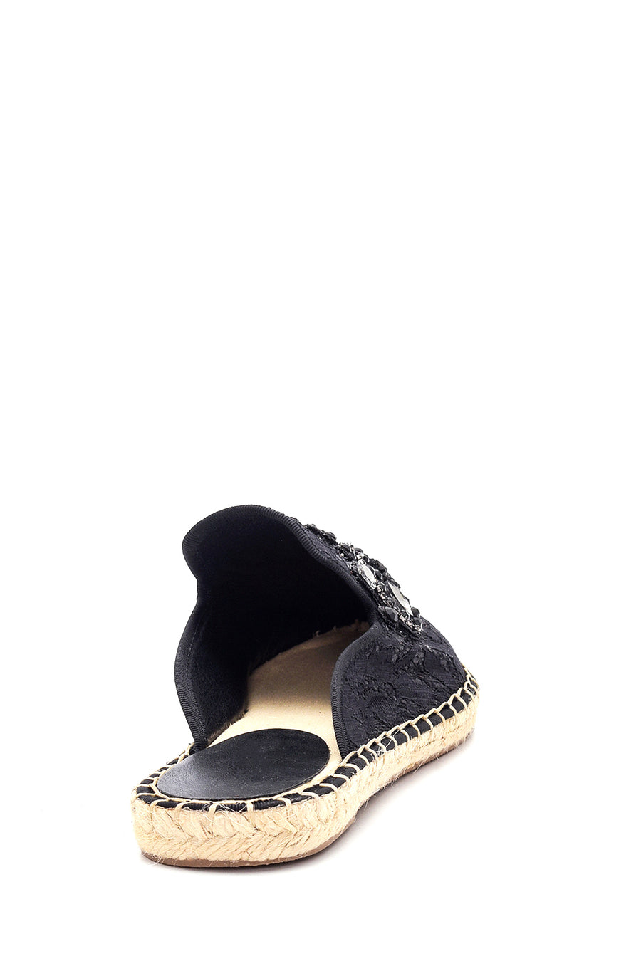 Women's Black Stone Espadrille Slippers