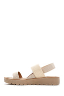 Women's Beige Ankle Elastic Sandals | Derimod