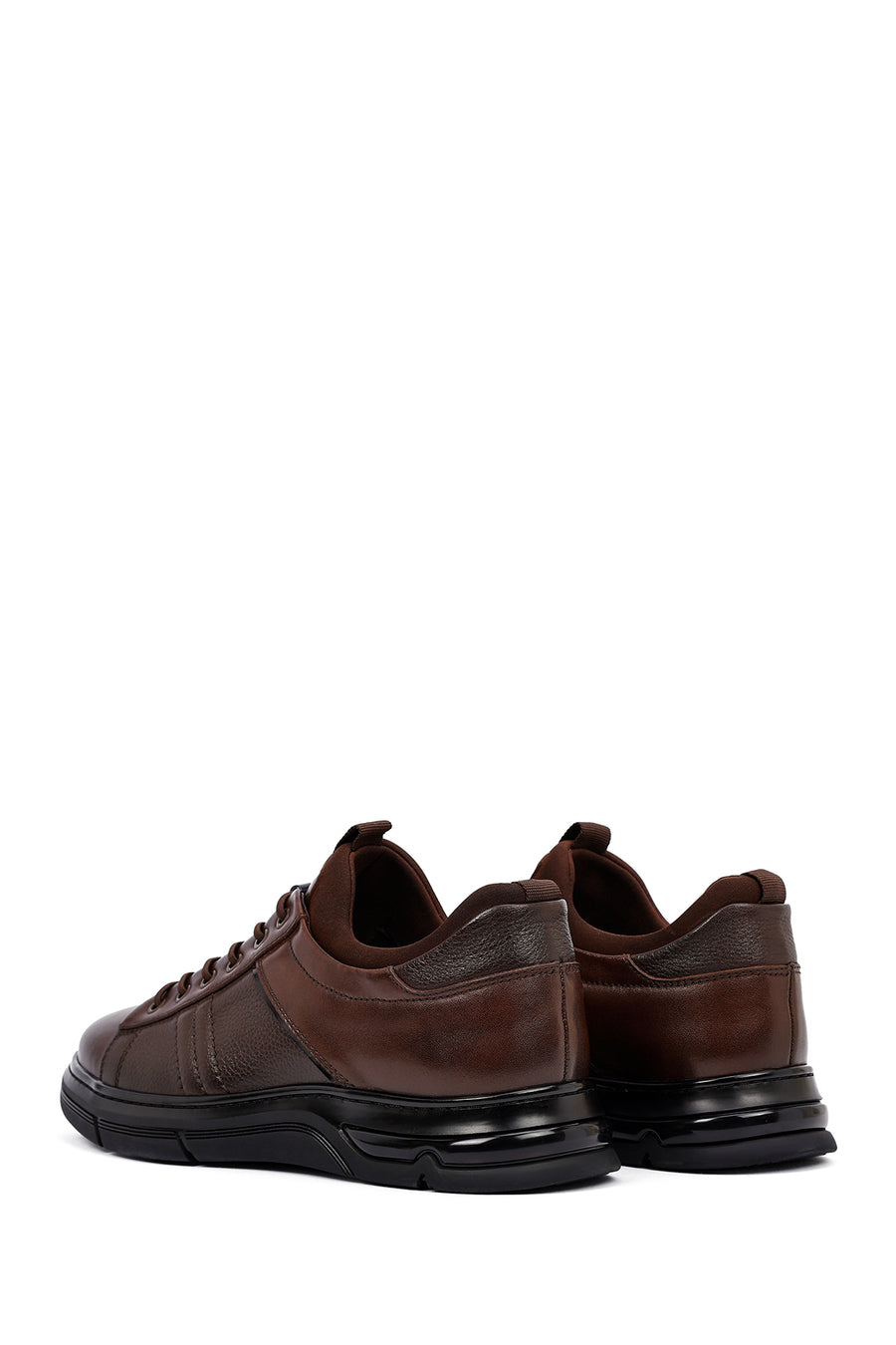 Male Brown Lace-up Leather Casual Sneaker