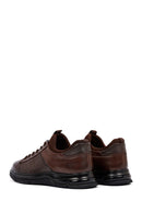 Erkek Kahverengi Bağcıklı Deri Casual Sneaker | Derimod