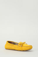 Suede Yellow Women's Leather Loafer | Derimod