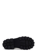 Women's Black Thick Soled Zippered Leather Boots | Derimod